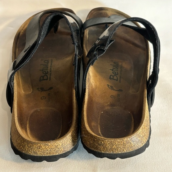 BETULA Sz 9 Toe Wrap Slides Sandals Patent and Smooth Leather Birkenstock Family - Picture 7 of 9